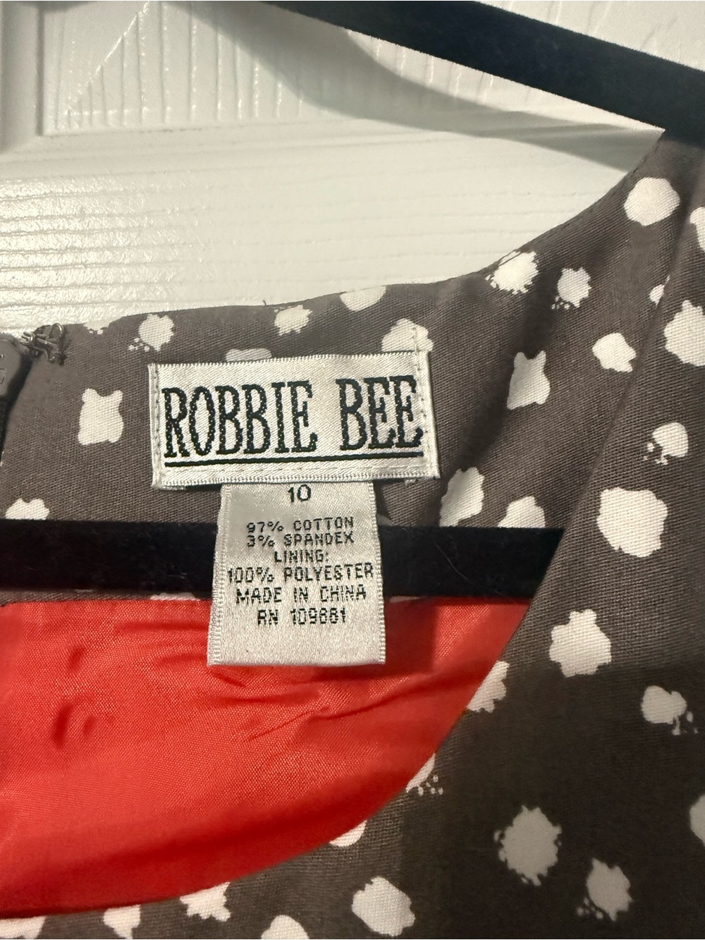 Robbie Bee NWT Vintage Y2K Gray and White Polka Dot Sleeveless Dress- 10 - Picture 3 of 7